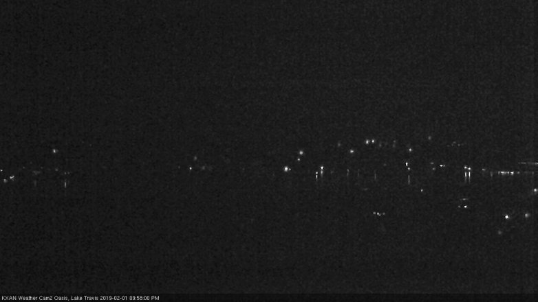 Lake Travis webcam, February 1, 2019 9:00 PM CT