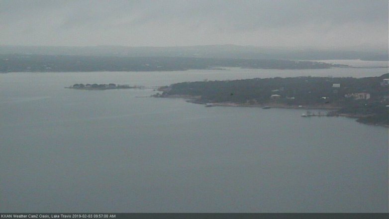 Lake Travis webcam, February 3, 2019 9:00 AM CT