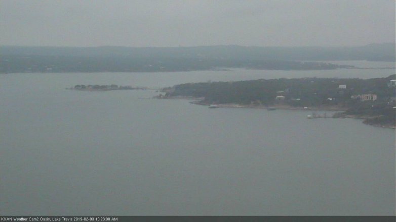 Lake Travis webcam, February 3, 2019 9:25 AM CT