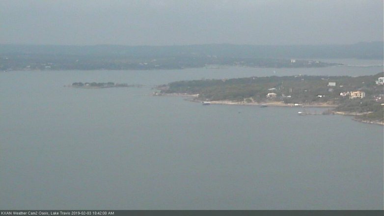 Lake Travis webcam, February 3, 2019 9:45 AM CT