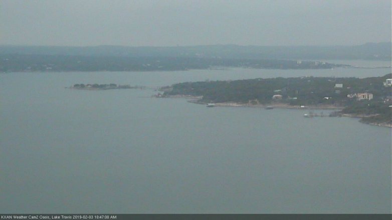 Lake Travis webcam, February 3, 2019 9:50 AM CT
