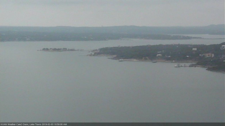 Lake Travis webcam, February 3, 2019 10:00 AM CT