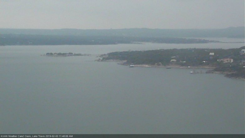 Lake Travis webcam, February 3, 2019 10:50 AM CT