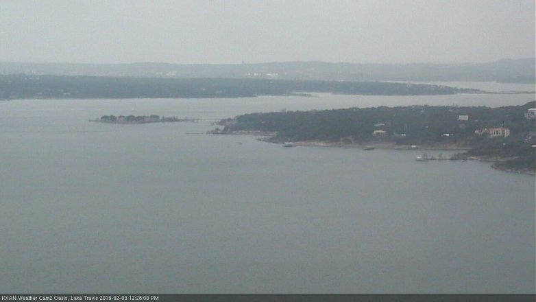 Lake Travis webcam, February 3, 2019 11:30 AM CT