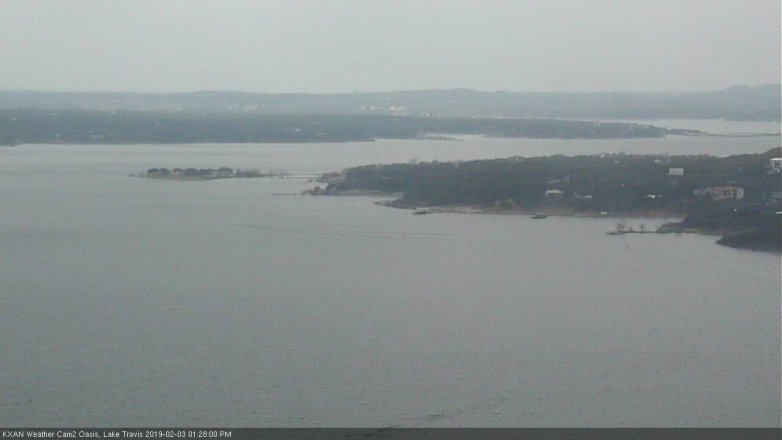 Lake Travis webcam, February 3, 2019 12:30 PM CT