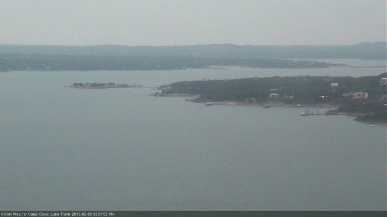 Lake Travis webcam, February 3, 2019 1:10 PM CT
