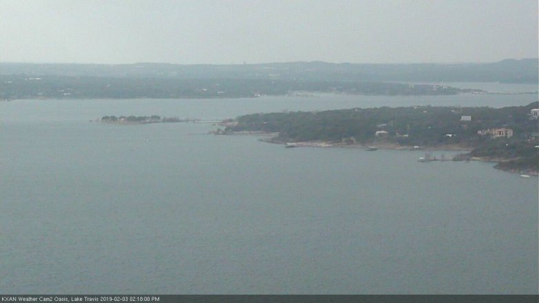 Lake Travis webcam, February 3, 2019 1:20 PM CT