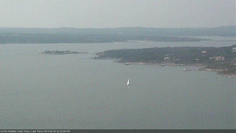 Lake Travis webcam, February 3, 2019 1:35 PM CT