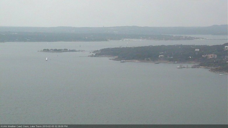 Lake Travis webcam, February 3, 2019 1:40 PM CT