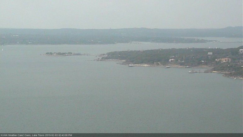 Lake Travis webcam, February 3, 2019 1:45 PM CT