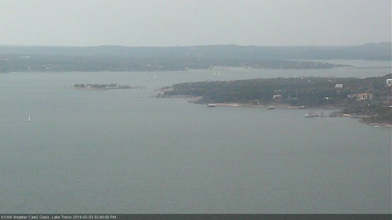 Lake Travis webcam, February 3, 2019 1:50 PM CT