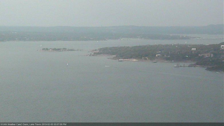 Lake Travis webcam, February 3, 2019 2:10 PM CT