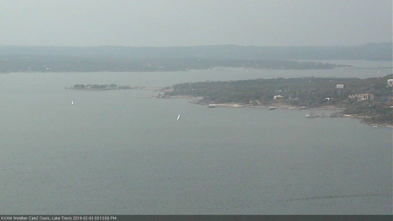 Lake Travis webcam, February 3, 2019 2:15 PM CT
