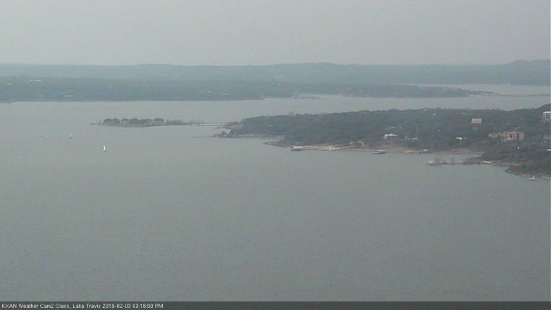 Lake Travis webcam, February 3, 2019 2:20 PM CT
