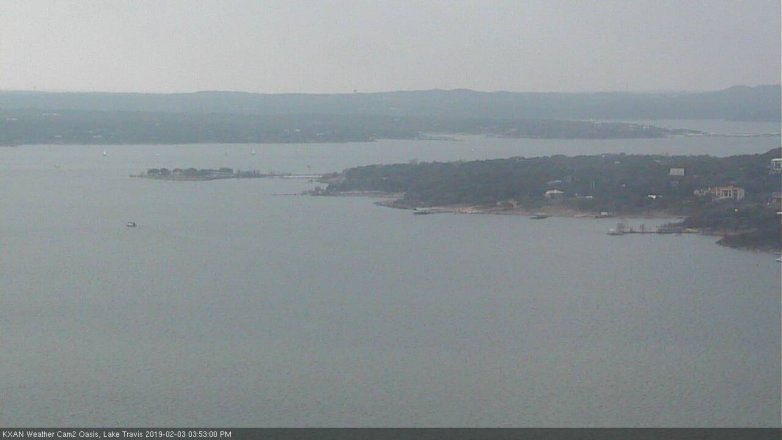 Lake Travis webcam, February 3, 2019 2:55 PM CT