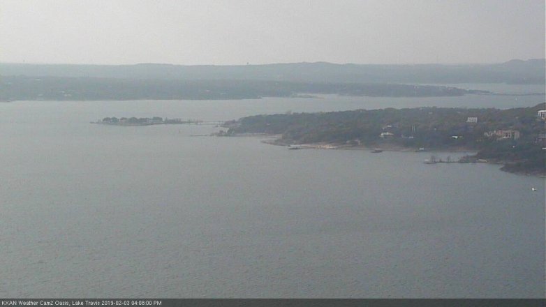 Lake Travis webcam, February 3, 2019 3:10 PM CT