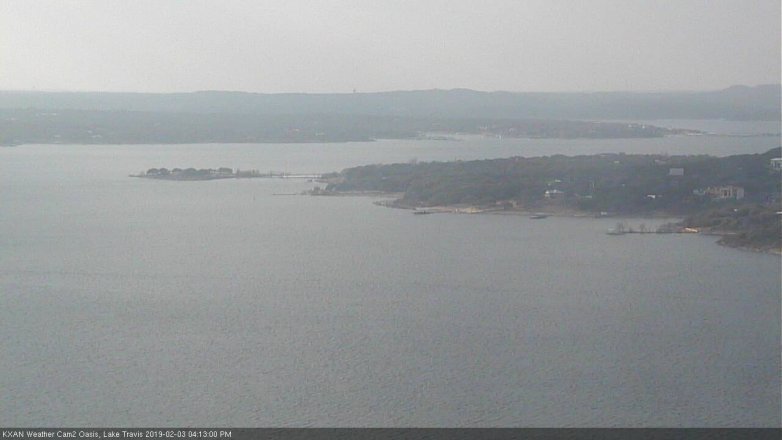 Lake Travis webcam, February 3, 2019 3:15 PM CT