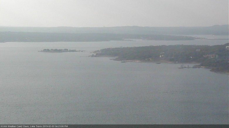 Lake Travis webcam, February 3, 2019 3:25 PM CT
