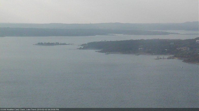 Lake Travis webcam, February 3, 2019 3:30 PM CT