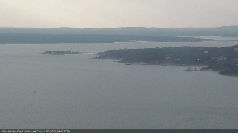 Lake Travis webcam, February 3, 2019 3:45 PM CT