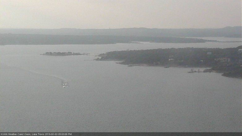 Lake Travis webcam, February 3, 2019 4:05 PM CT
