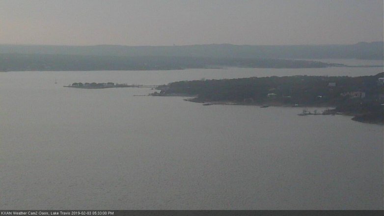 Lake Travis webcam, February 3, 2019 4:35 PM CT