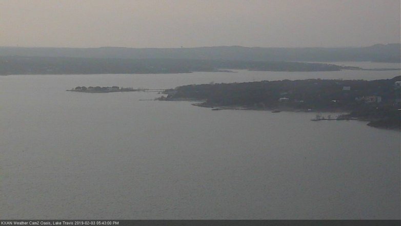 Lake Travis webcam, February 3, 2019 4:45 PM CT