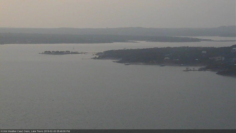 Lake Travis webcam, February 3, 2019 4:50 PM CT