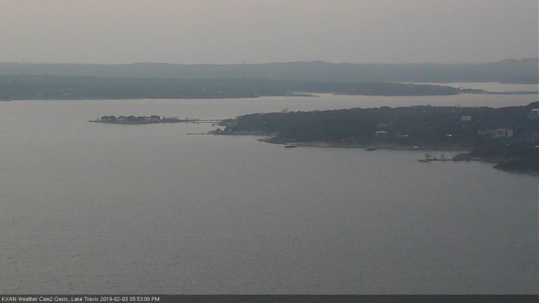 Lake Travis webcam, February 3, 2019 4:55 PM CT