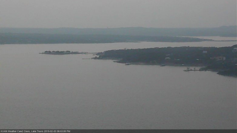 Lake Travis webcam, February 3, 2019 5:05 PM CT