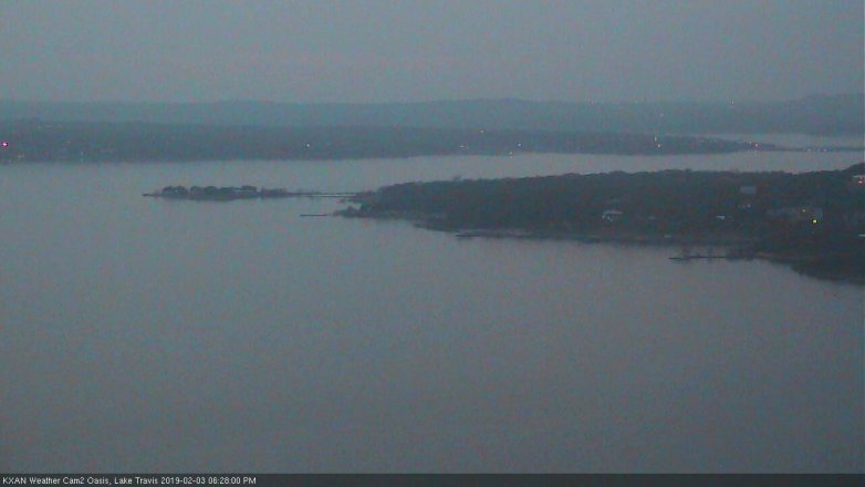 Lake Travis webcam, February 3, 2019 5:30 PM CT