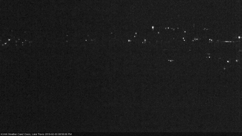 Lake Travis webcam, February 3, 2019 8:00 PM CT