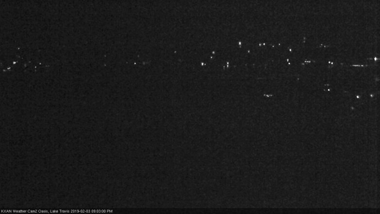 Lake Travis webcam, February 3, 2019 8:05 PM CT