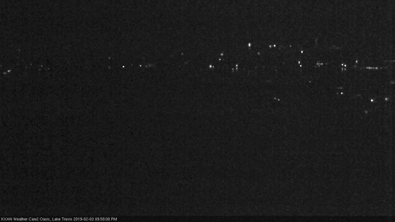 Lake Travis webcam, February 3, 2019 9:00 PM CT