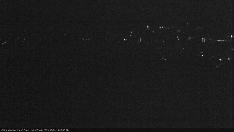 Lake Travis webcam, February 3, 2019 9:10 PM CT