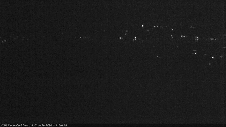 Lake Travis webcam, February 3, 2019 9:15 PM CT