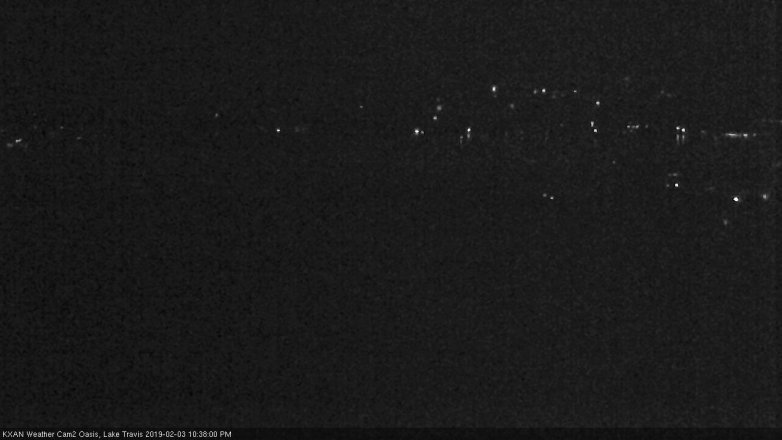 Lake Travis webcam, February 3, 2019 9:40 PM CT