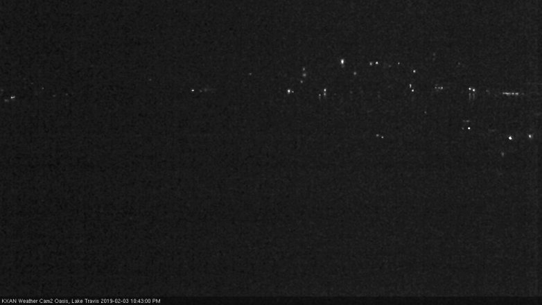 Lake Travis webcam, February 3, 2019 9:45 PM CT