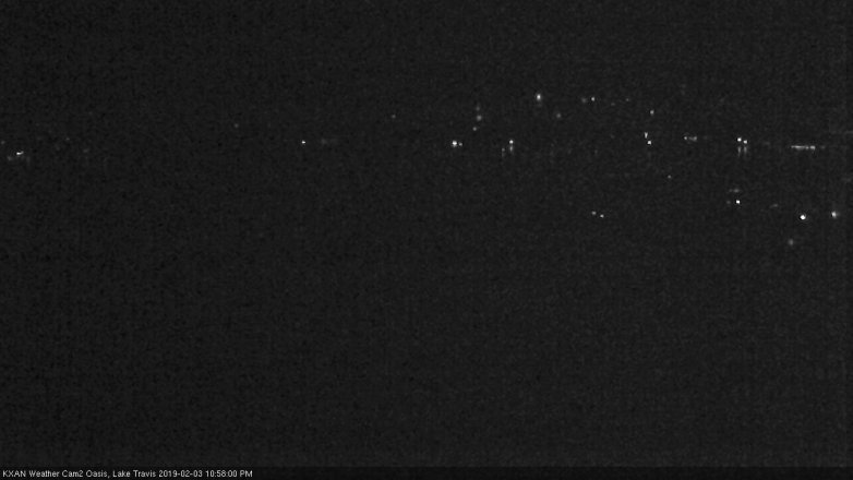 Lake Travis webcam, February 3, 2019 10:00 PM CT