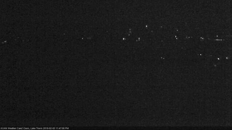 Lake Travis webcam, February 3, 2019 10:50 PM CT