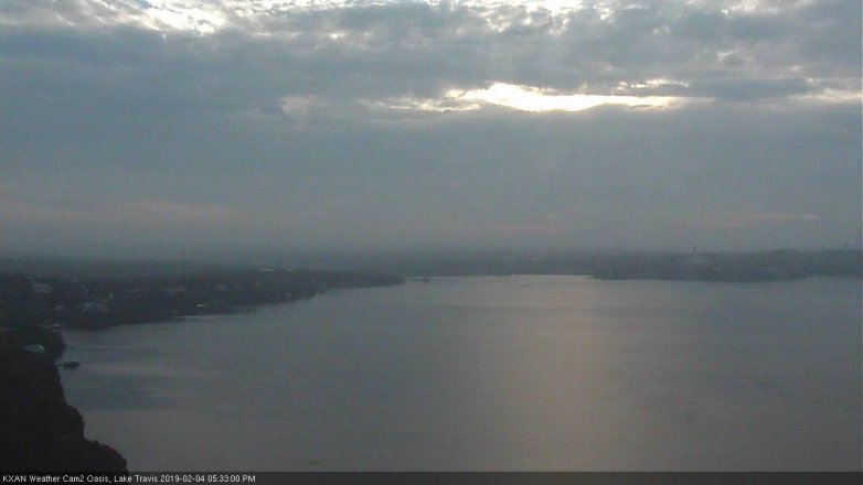Lake Travis webcam, February 4, 2019 4:35 PM CT