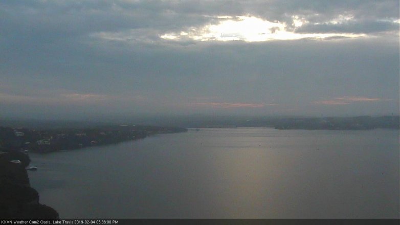 Lake Travis webcam, February 4, 2019 4:40 PM CT