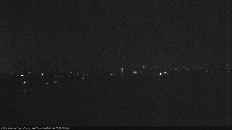 Lake Travis webcam, February 4, 2019 8:30 PM CT
