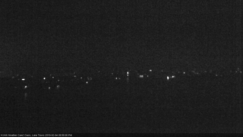 Lake Travis webcam, February 4, 2019 9:00 PM CT