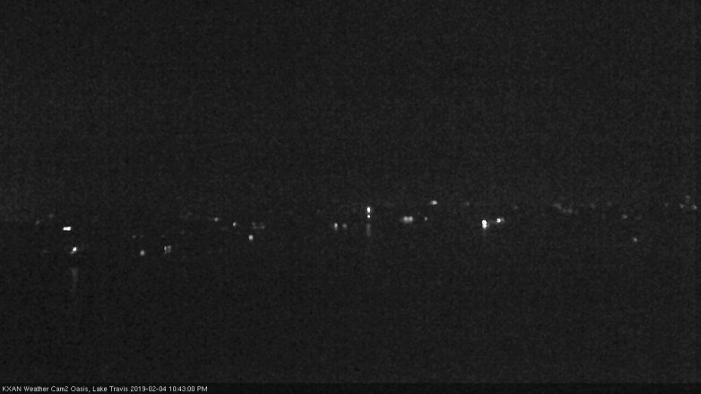 Lake Travis webcam, February 4, 2019 9:45 PM CT