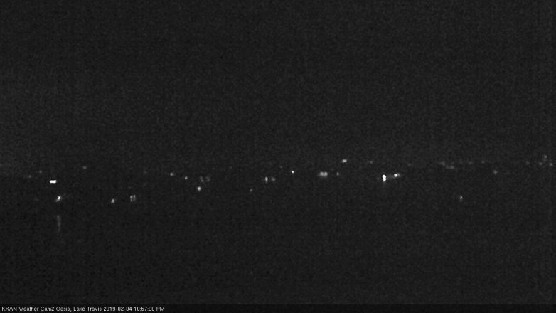 Lake Travis webcam, February 4, 2019 10:00 PM CT