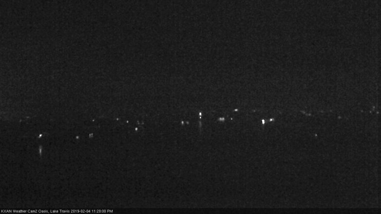 Lake Travis webcam, February 4, 2019 10:30 PM CT