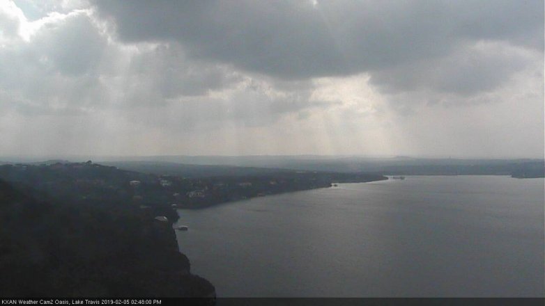 Lake Travis webcam, February 5, 2019 1:50 PM CT