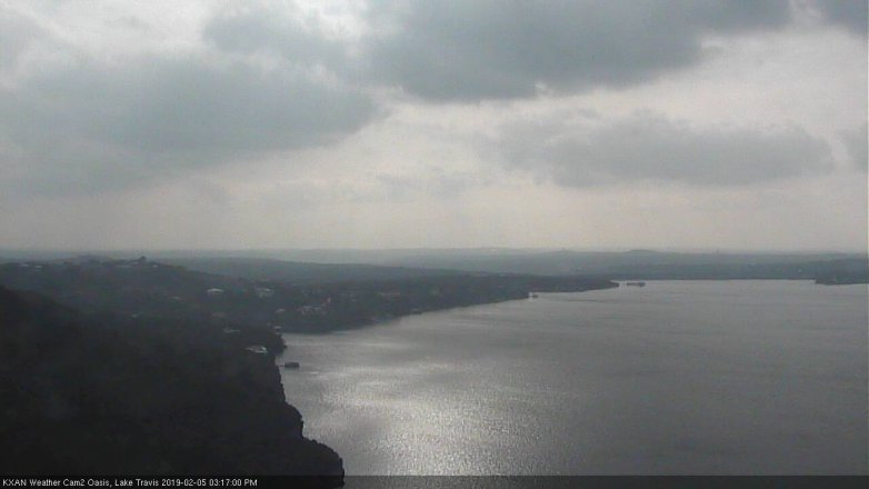 Lake Travis webcam, February 5, 2019 2:20 PM CT