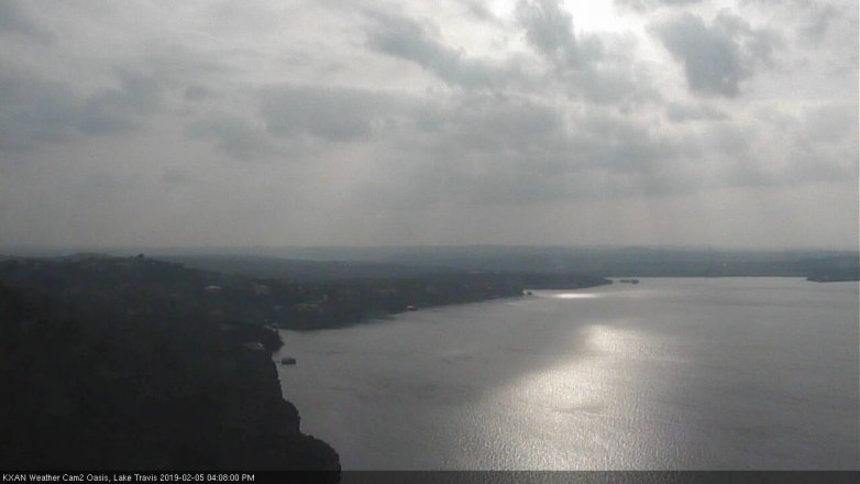 Lake Travis webcam, February 5, 2019 3:10 PM CT